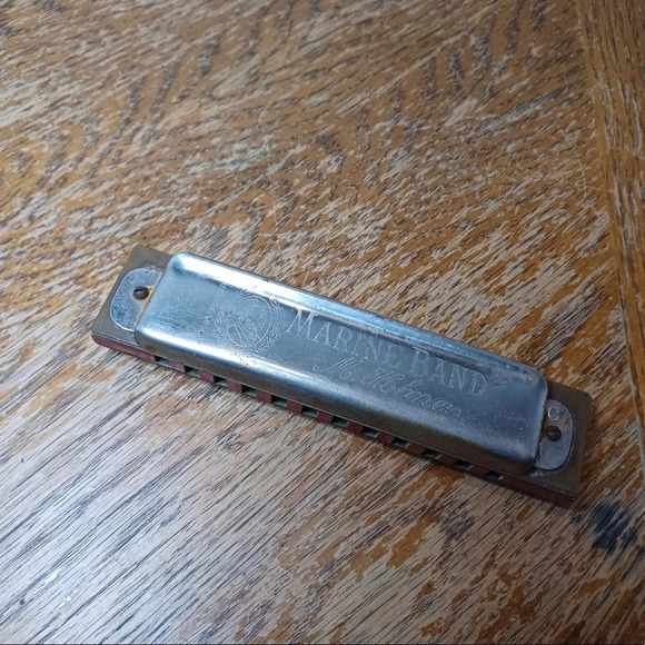VINTAGE M. HOHNER MARINE BAND 14 Hole HARMONICA sold as is - Picture 2 of 5